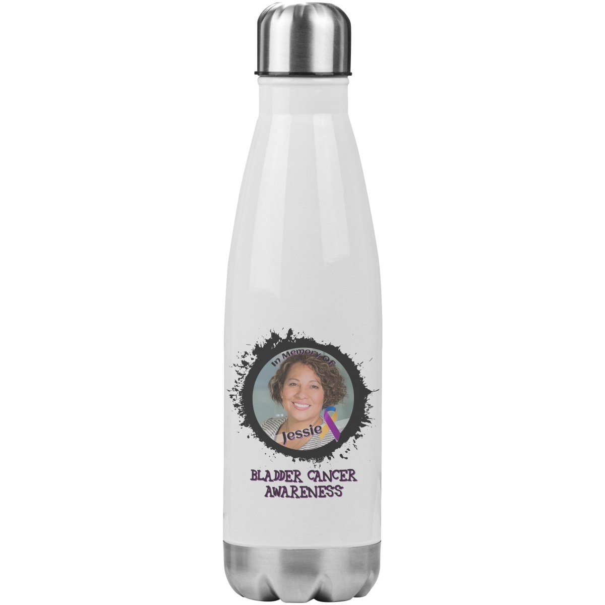 In Memory / In Honor of Bladder Cancer Awareness 20oz Insulated Water Bottle |x| - BluSparkle