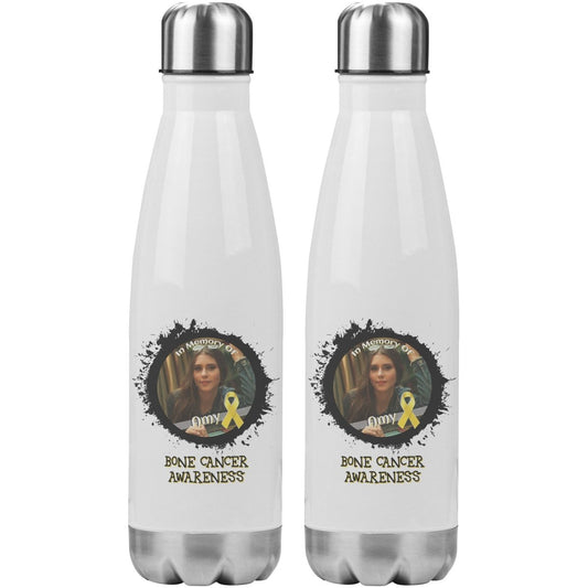 In Memory / In Honor of Bone Cancer Awareness 20oz Insulated Water Bottle - BluSparkle