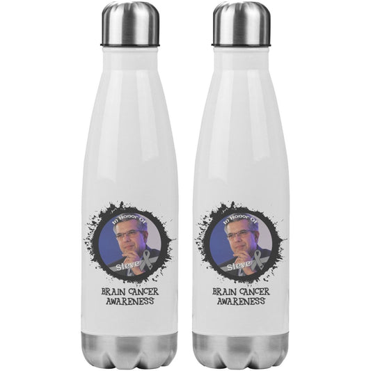 In Memory / In Honor of Brain Cancer Awareness 20oz Insulated Water Bottle - BluSparkle