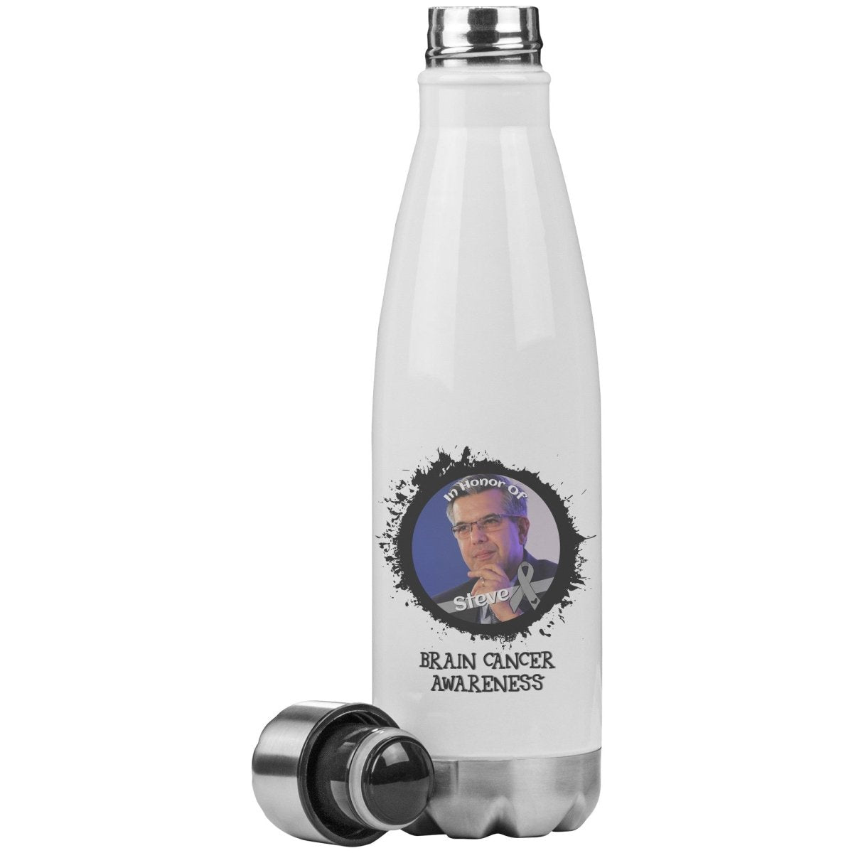 In Memory / In Honor of Brain Cancer Awareness 20oz Insulated Water Bottle |x| - BluSparkle
