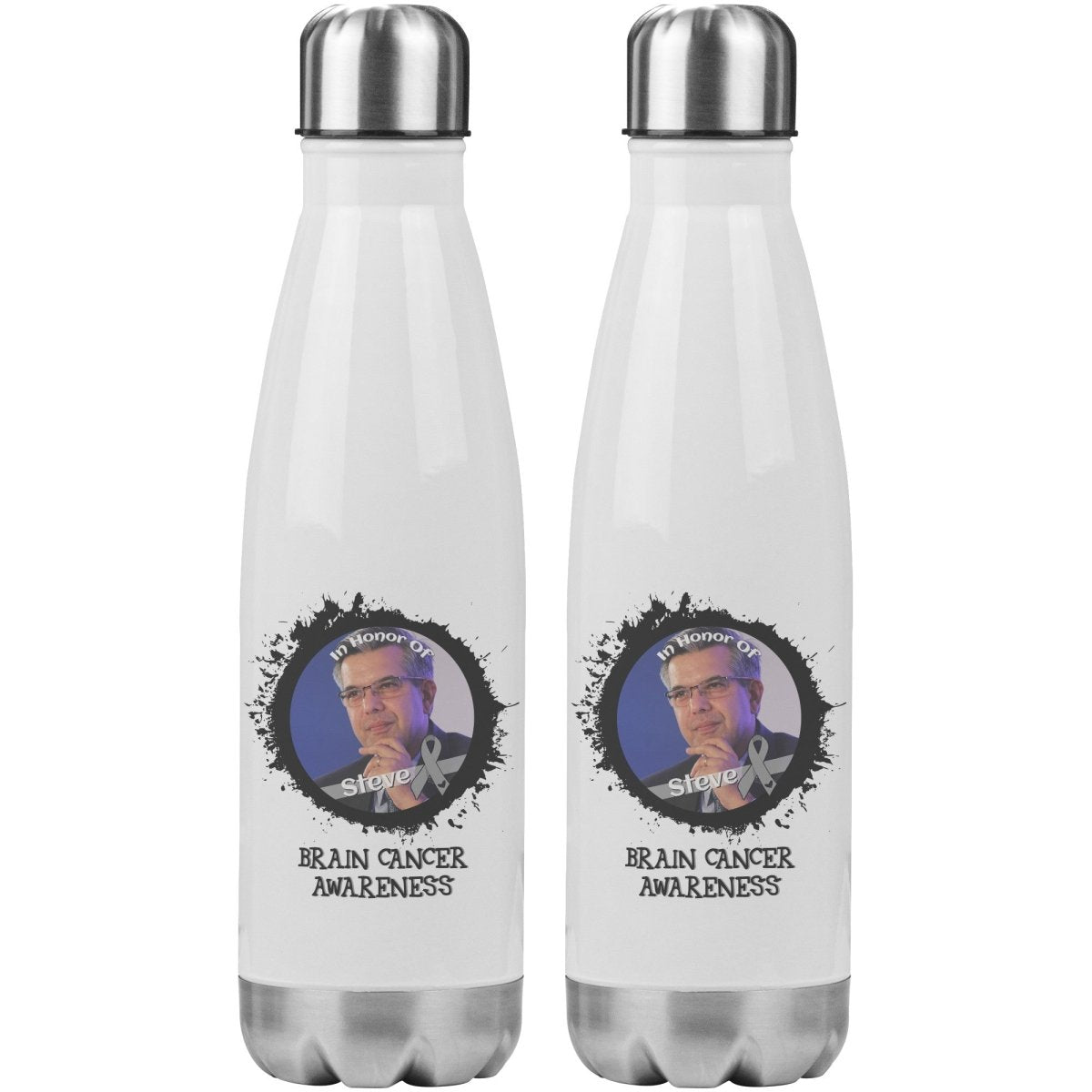 In Memory / In Honor of Brain Cancer Awareness 20oz Insulated Water Bottle |x| - BluSparkle