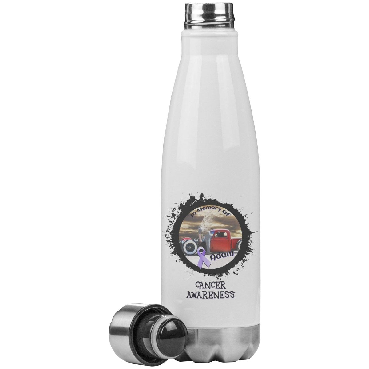 In Memory / In Honor of Cancer Awareness 20oz Insulated Water Bottle - BluSparkle