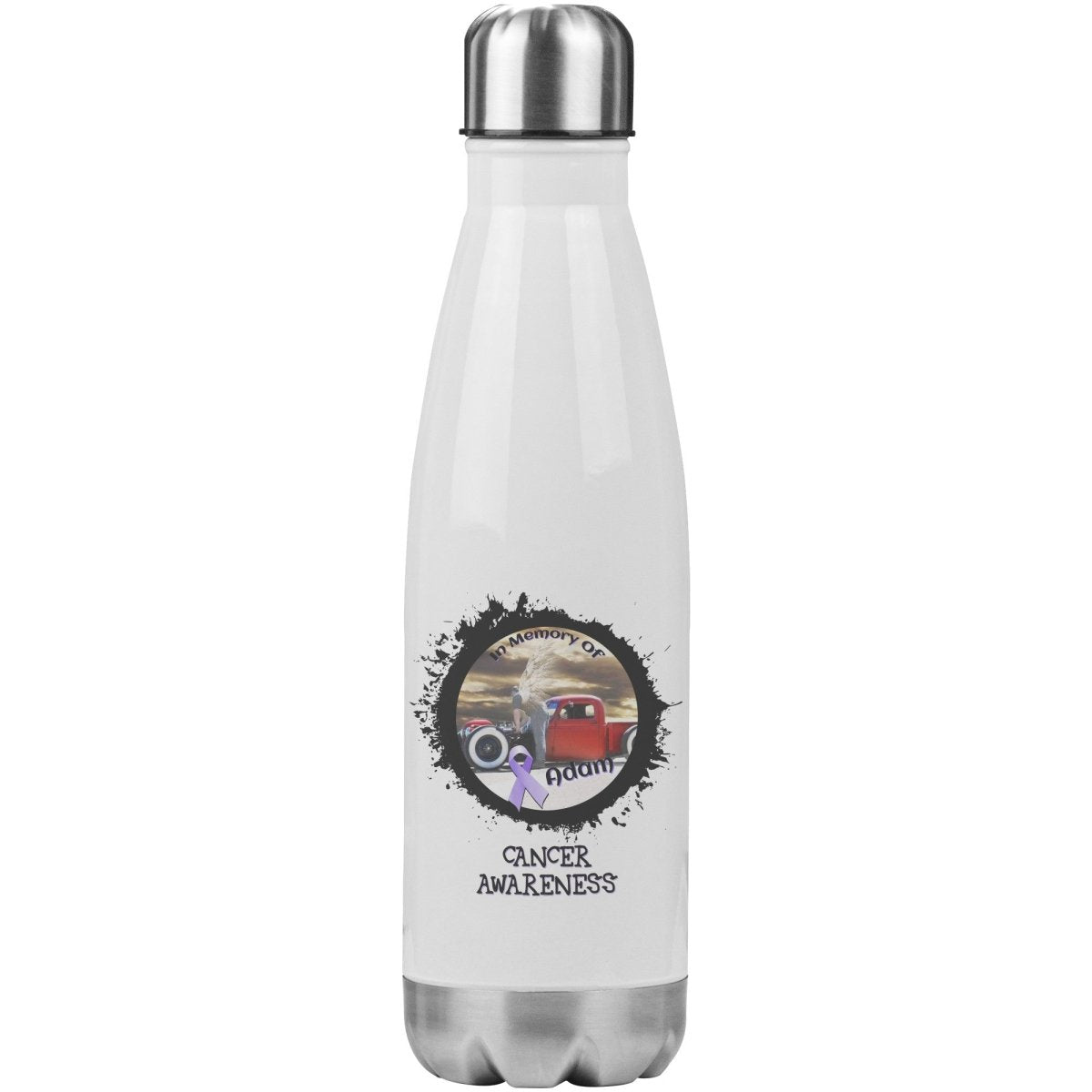 In Memory / In Honor of Cancer Awareness 20oz Insulated Water Bottle |x| - BluSparkle