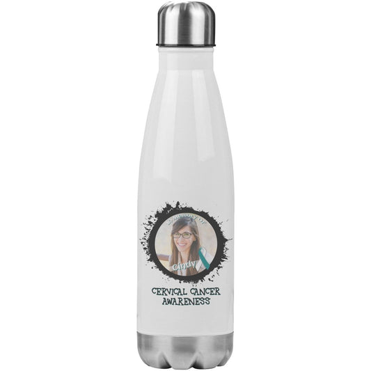 In Memory / In Honor of Cervical Cancer Awareness 20oz Insulated Water Bottle - BluSparkle