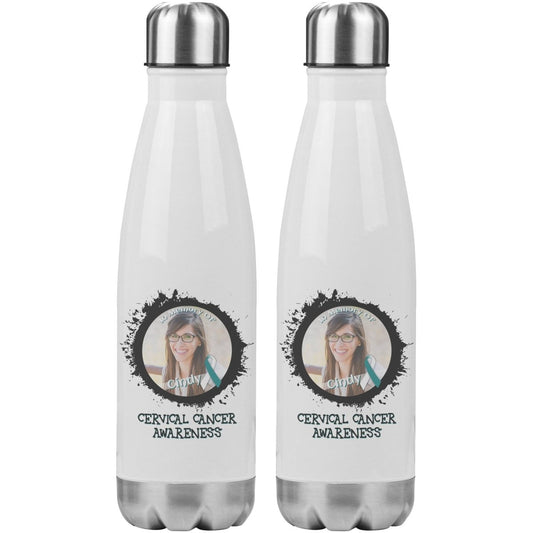 In Memory / In Honor of Cervical Cancer Awareness 20oz Insulated Water Bottle - BluSparkle