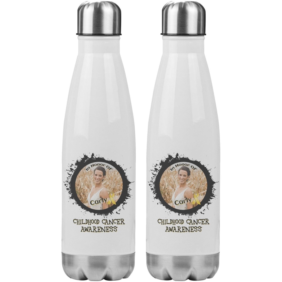 In Memory / In Honor of Childhood Cancer Awareness 20oz Insulated Water Bottle |x| - BluSparkle