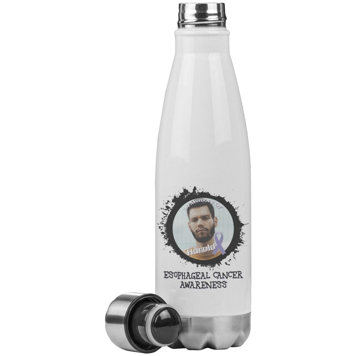 In Memory / In Honor of Esophageal Cancer Awareness 20oz Insulated Water Bottle - BluSparkle