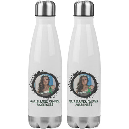 In Memory / In Honor of Gallbladder Cancer Awareness 20oz Insulated Water Bottle - BluSparkle