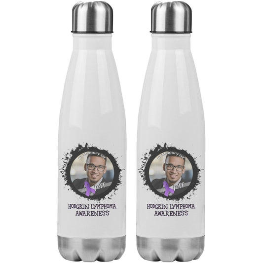 In Memory / In Honor of Hodgkin's Lymphoma Awareness 20oz Insulated Water Bottle - BluSparkle