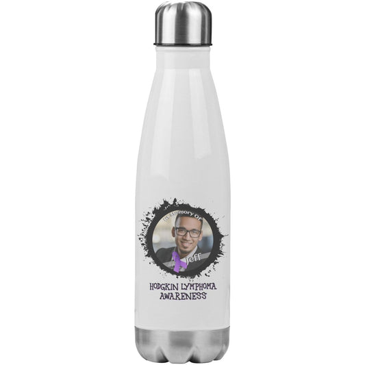 In Memory / In Honor of Hodgkin's Lymphoma Awareness 20oz Insulated Water Bottle - BluSparkle