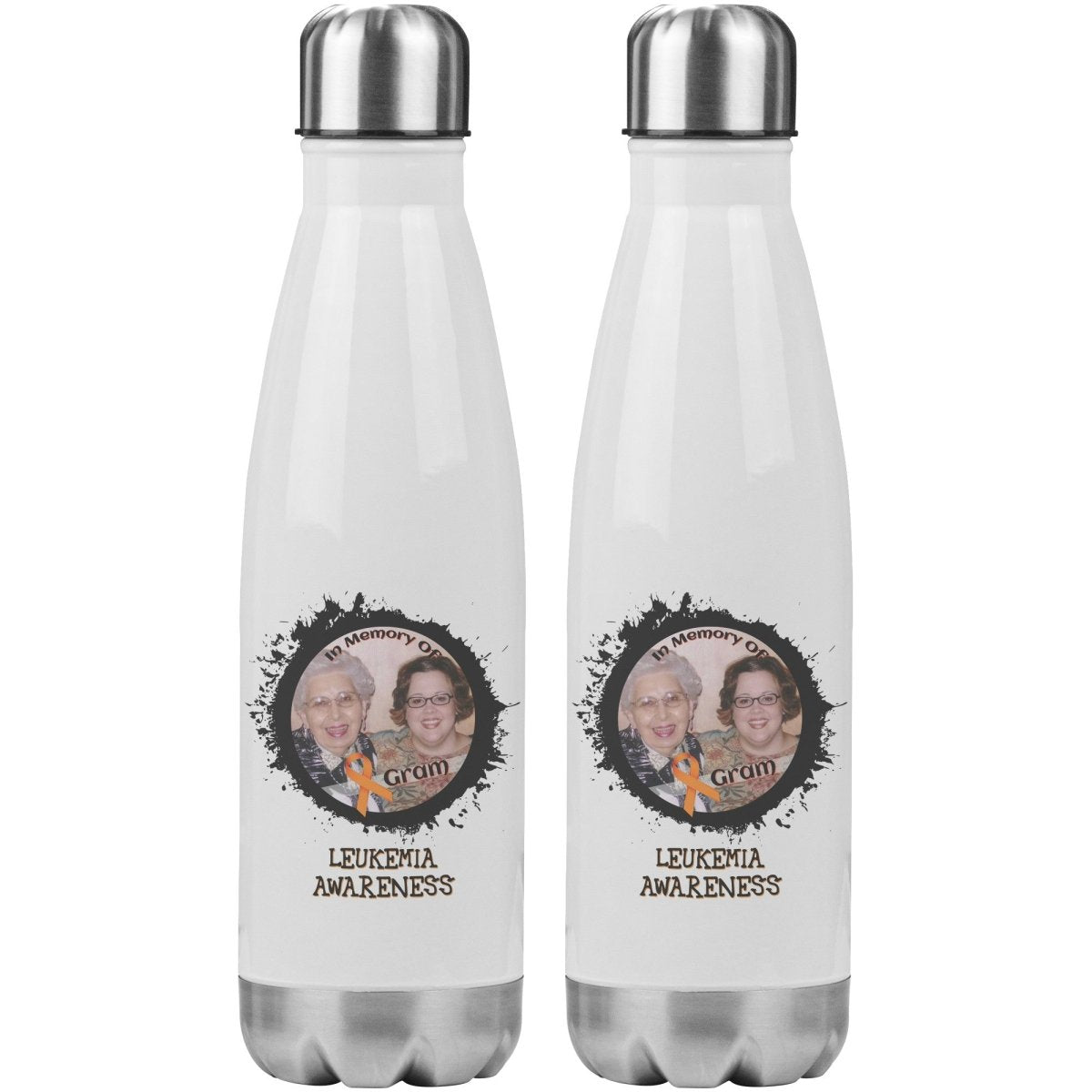 In Memory / In Honor of Leukemia Awareness 20oz Insulated Water Bottle - BluSparkle