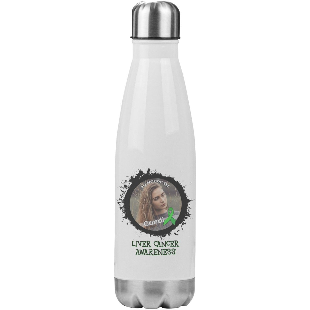 In Memory / In Honor of Liver Cancer Awareness 20oz Insulated Water Bottle - BluSparkle