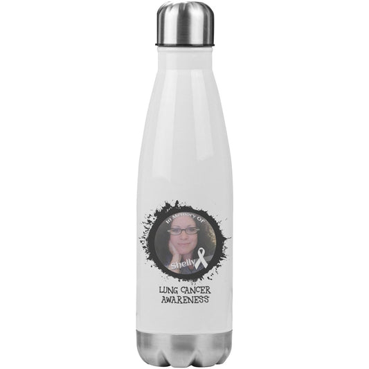 In Memory / In Honor of Lung Cancer Awareness 20oz Insulated Water Bottle - BluSparkle