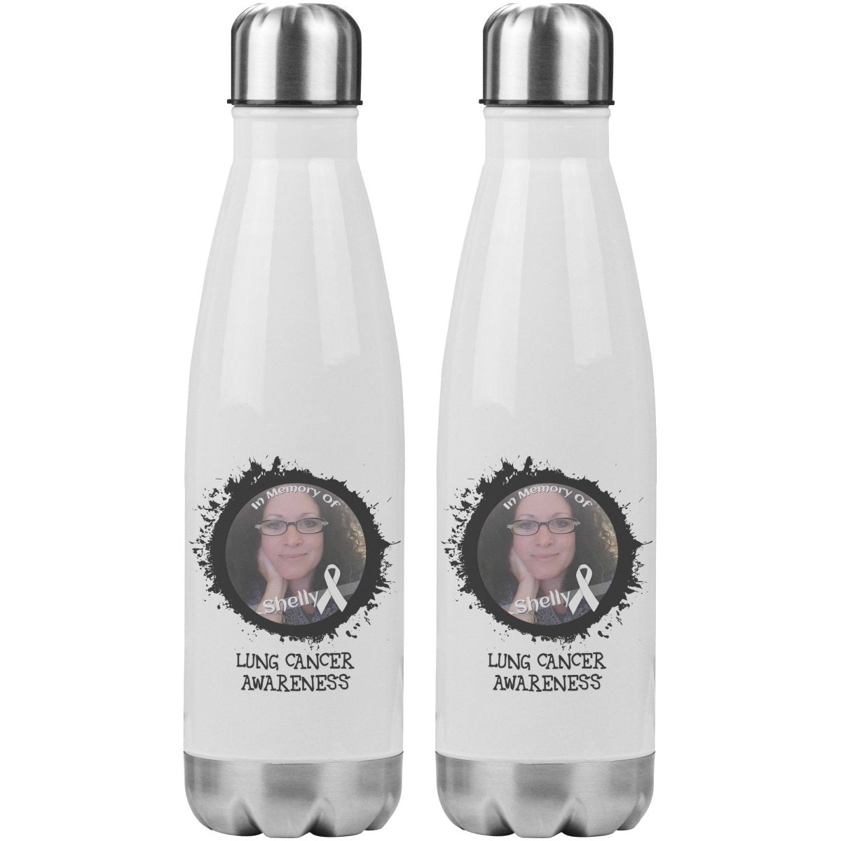 In Memory / In Honor of Lung Cancer Awareness 20oz Insulated Water Bottle |x| - BluSparkle