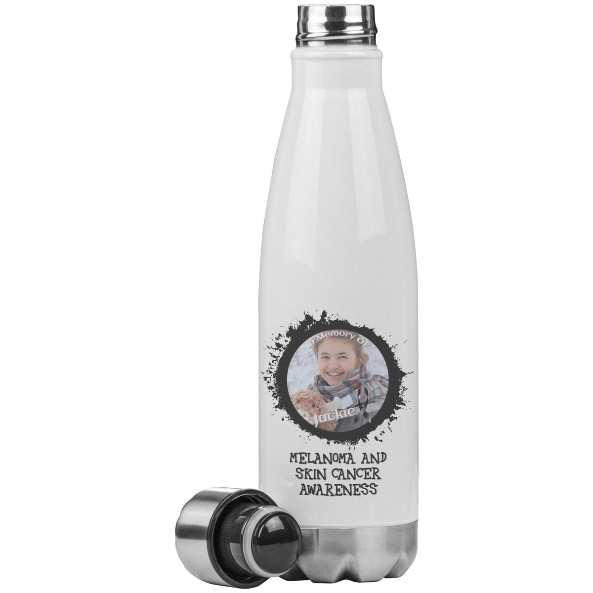 In Memory / In Honor of Melanoma and Skin Cancer Awareness 20oz Insulated Water Bottle - BluSparkle