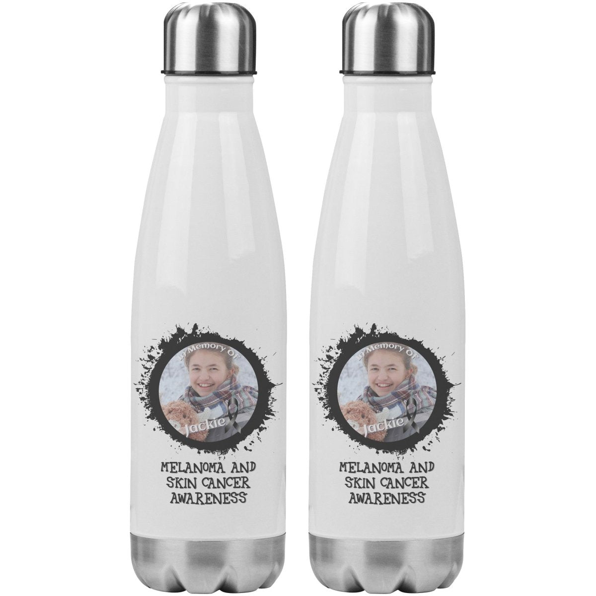 In Memory / In Honor of Melanoma and Skin Cancer Awareness 20oz Insulated Water Bottle - BluSparkle