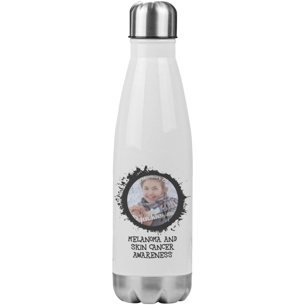 In Memory / In Honor of Melanoma and Skin Cancer Awareness 20oz Insulated Water Bottle - BluSparkle