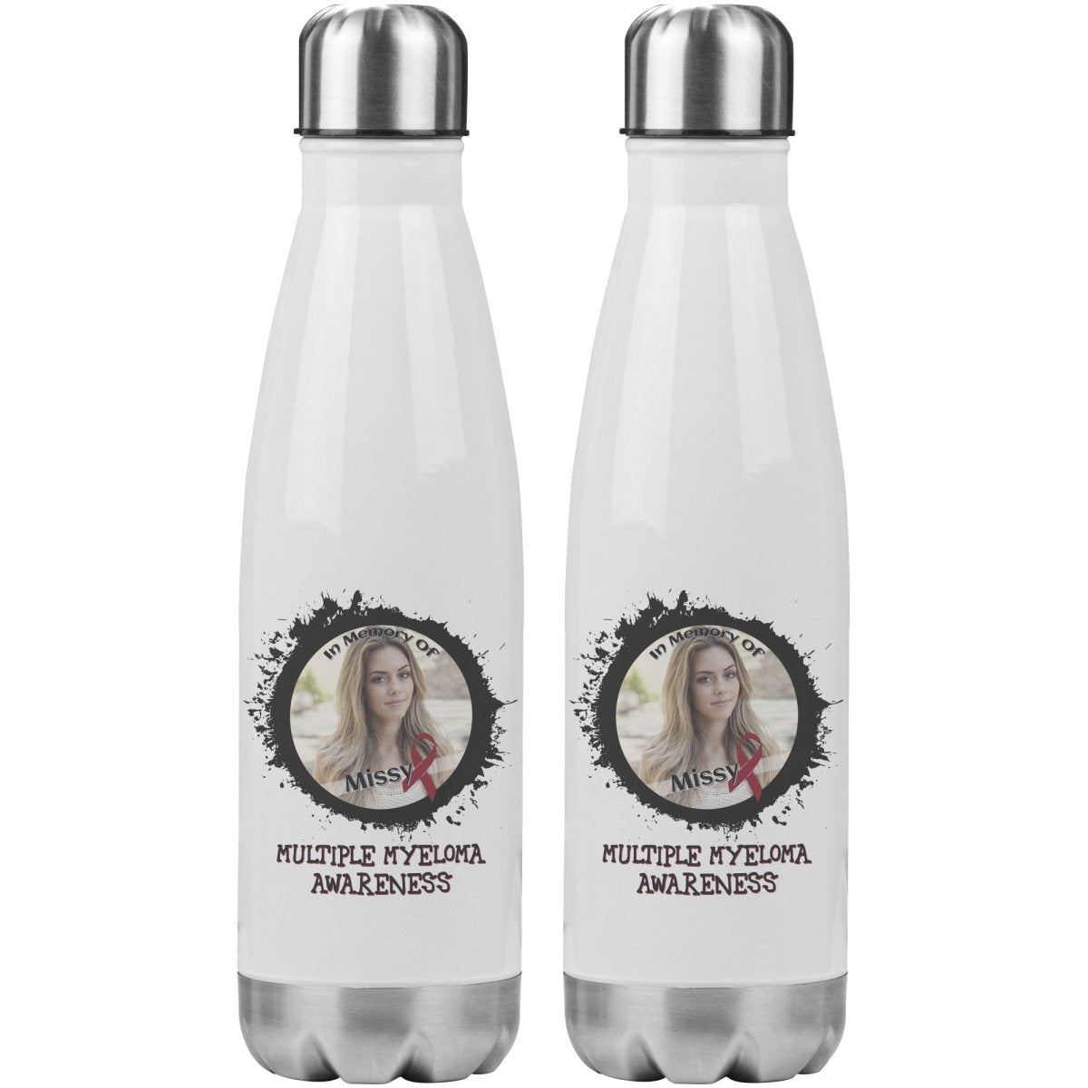 In Memory / In Honor of Multiple Myeloma Awareness 20oz Insulated Water Bottle - BluSparkle