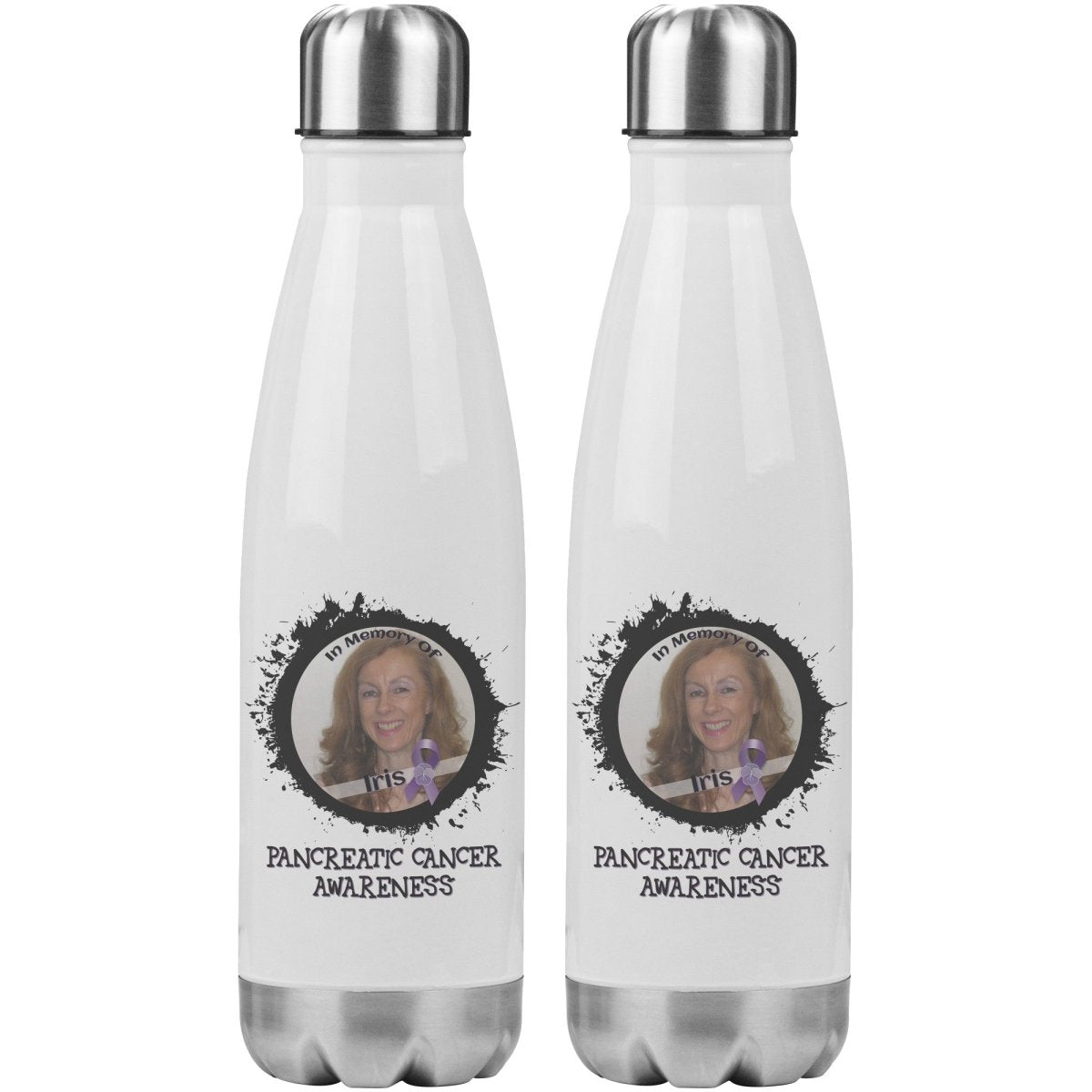 In Memory / In Honor of Pancreatic Cancer Awareness 20oz Insulated Water Bottle - BluSparkle