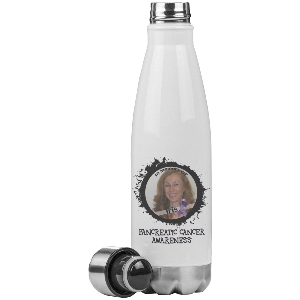 In Memory / In Honor of Pancreatic Cancer Awareness 20oz Insulated Water Bottle - BluSparkle