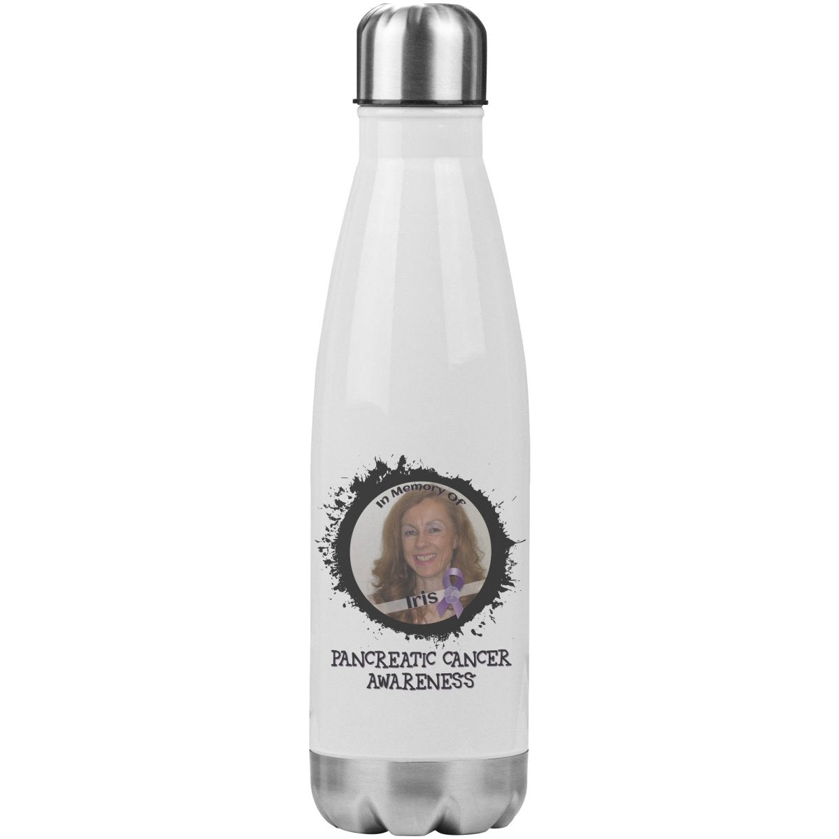 In Memory / In Honor of Pancreatic Cancer Awareness 20oz Insulated Water Bottle |x| - BluSparkle