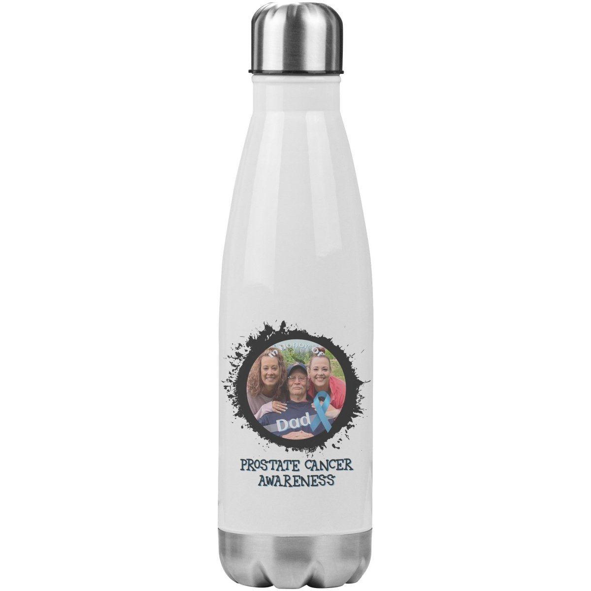 In Memory / In Honor of Prostate Cancer Awareness 20oz Insulated Water Bottle - BluSparkle