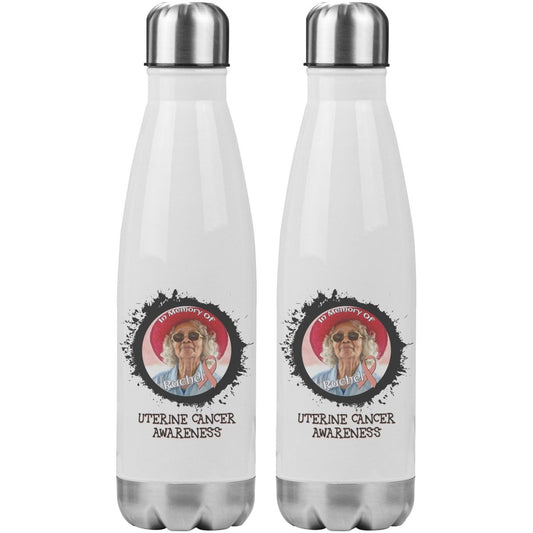 In Memory / In Honor of Uterine Cancer Awareness 20oz Insulated Water Bottle - BluSparkle