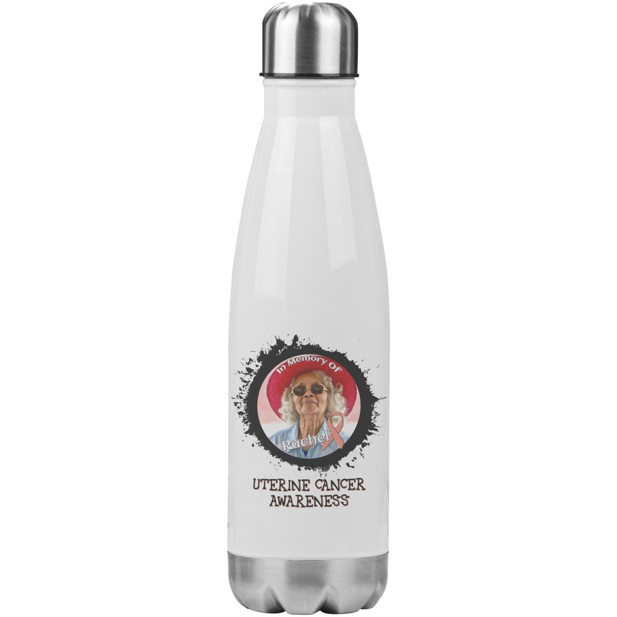 In Memory / In Honor of Uterine Cancer Awareness 20oz Insulated Water Bottle - BluSparkle