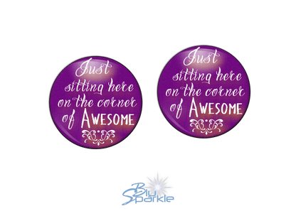 Just Sitting Here On The Corner Of Awesome - Earrings - BluSparkle