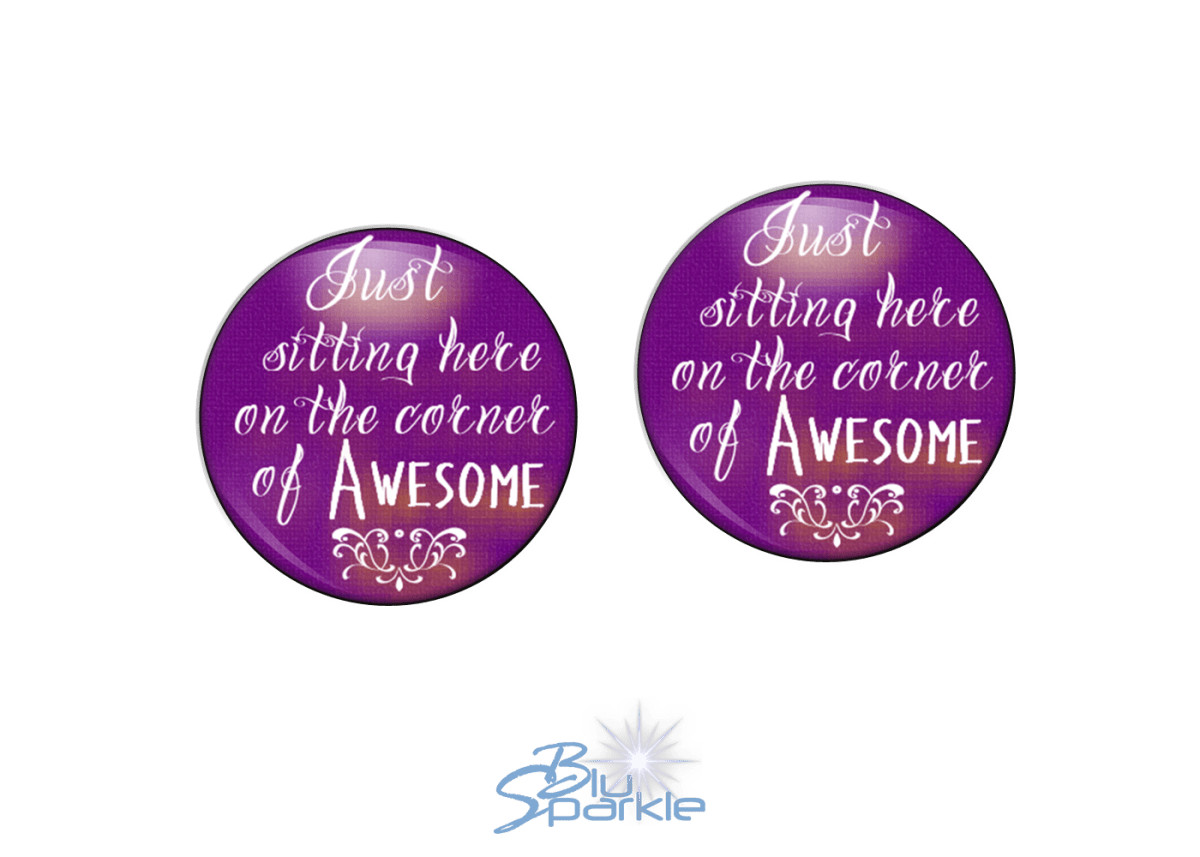 Just Sitting Here On The Corner Of Awesome - Earrings - BluSparkle