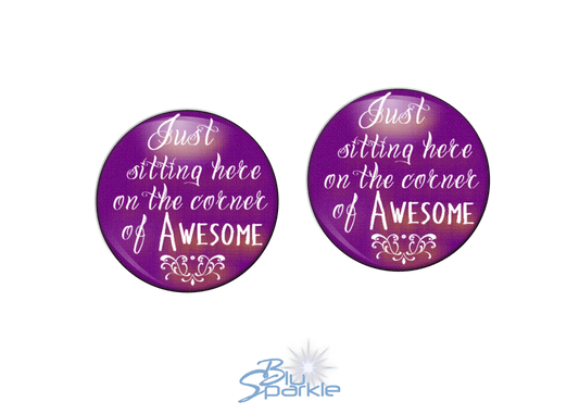 Just Sitting Here On The Corner Of Awesome - Earrings - BluSparkle