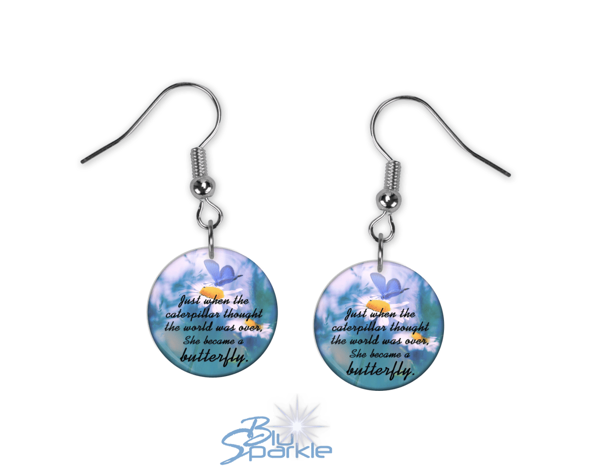 Just When The Caterpillar Thought The World Was Over, She Became A Butterfly - Earrings - BluSparkle
