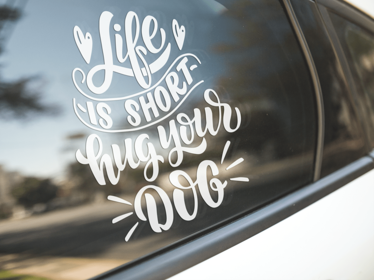 Life is Short Hug Your Dog Decal - BluSparkle