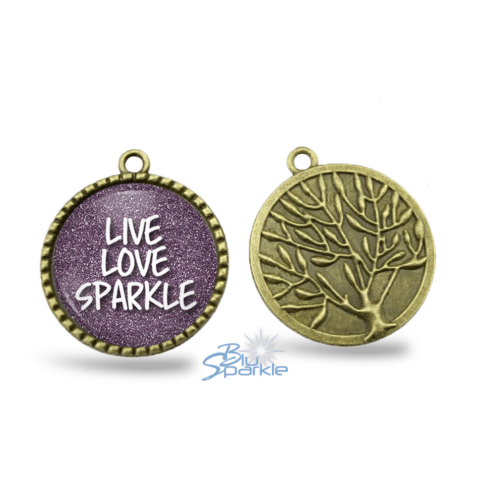 Live Love Sparkle - Round Pendants - BluSparkle