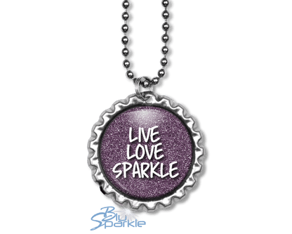 Live Love Sparkle - Round Pendants - BluSparkle