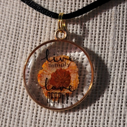 Live Simply Love Deeply Pendant Charm - BluSparkle