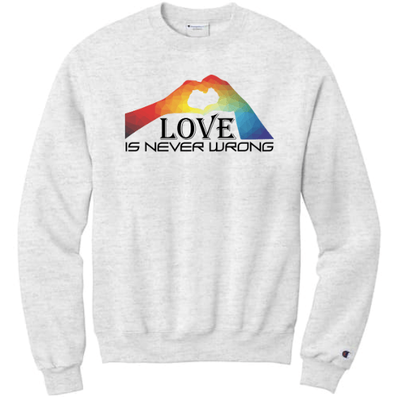 Love Is Never Wrong Raglan, T-Shirt, Sweatshirt - BluSparkle