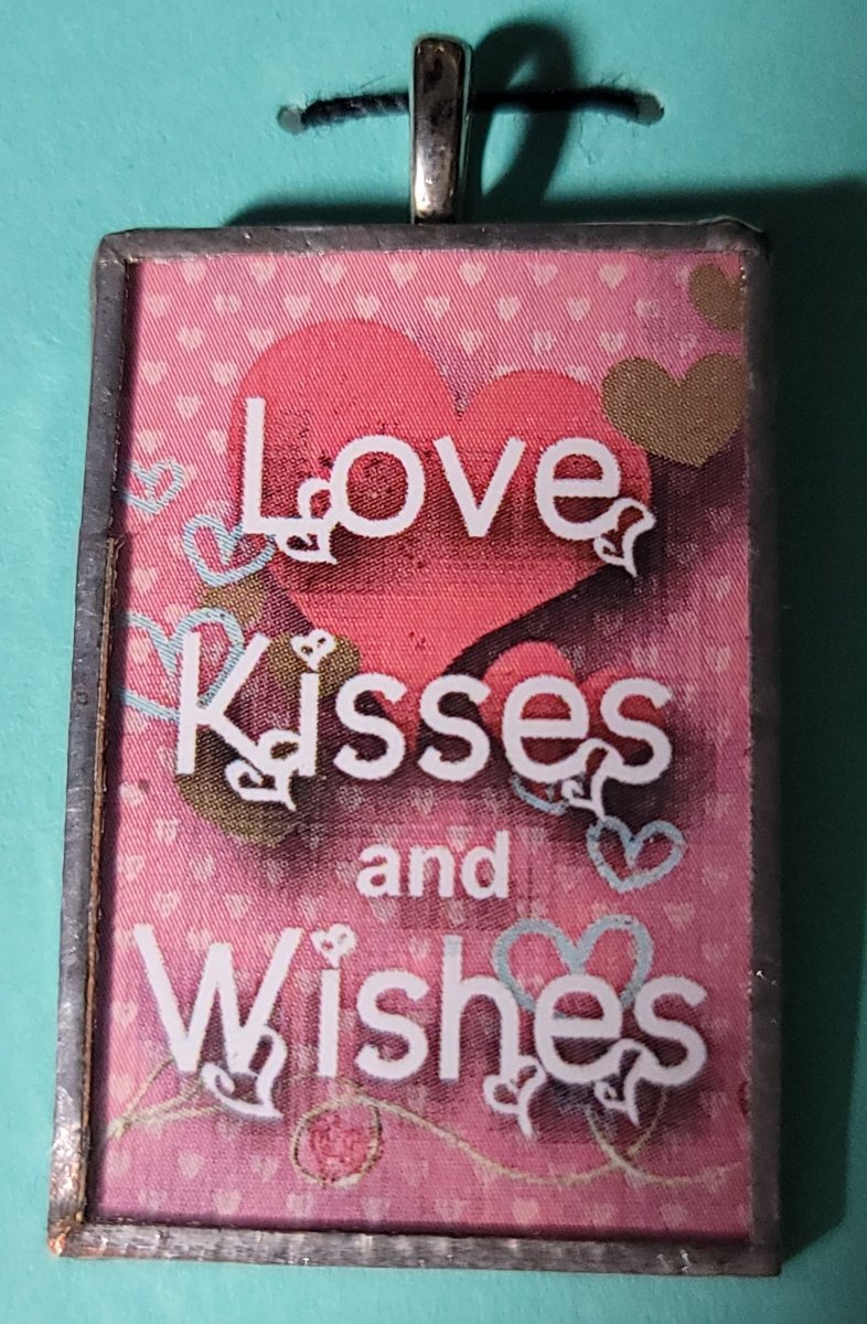 Love, Kisses & Wishes Handmade Stained - Glass Pendant - BluSparkle