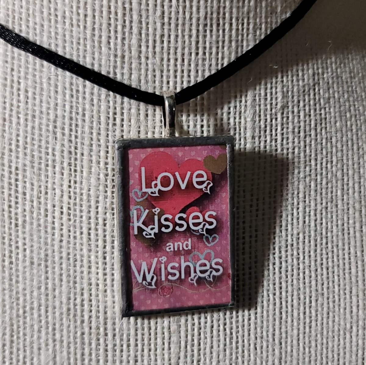 Love, Kisses & Wishes Handmade Stained - Glass Pendant - BluSparkle