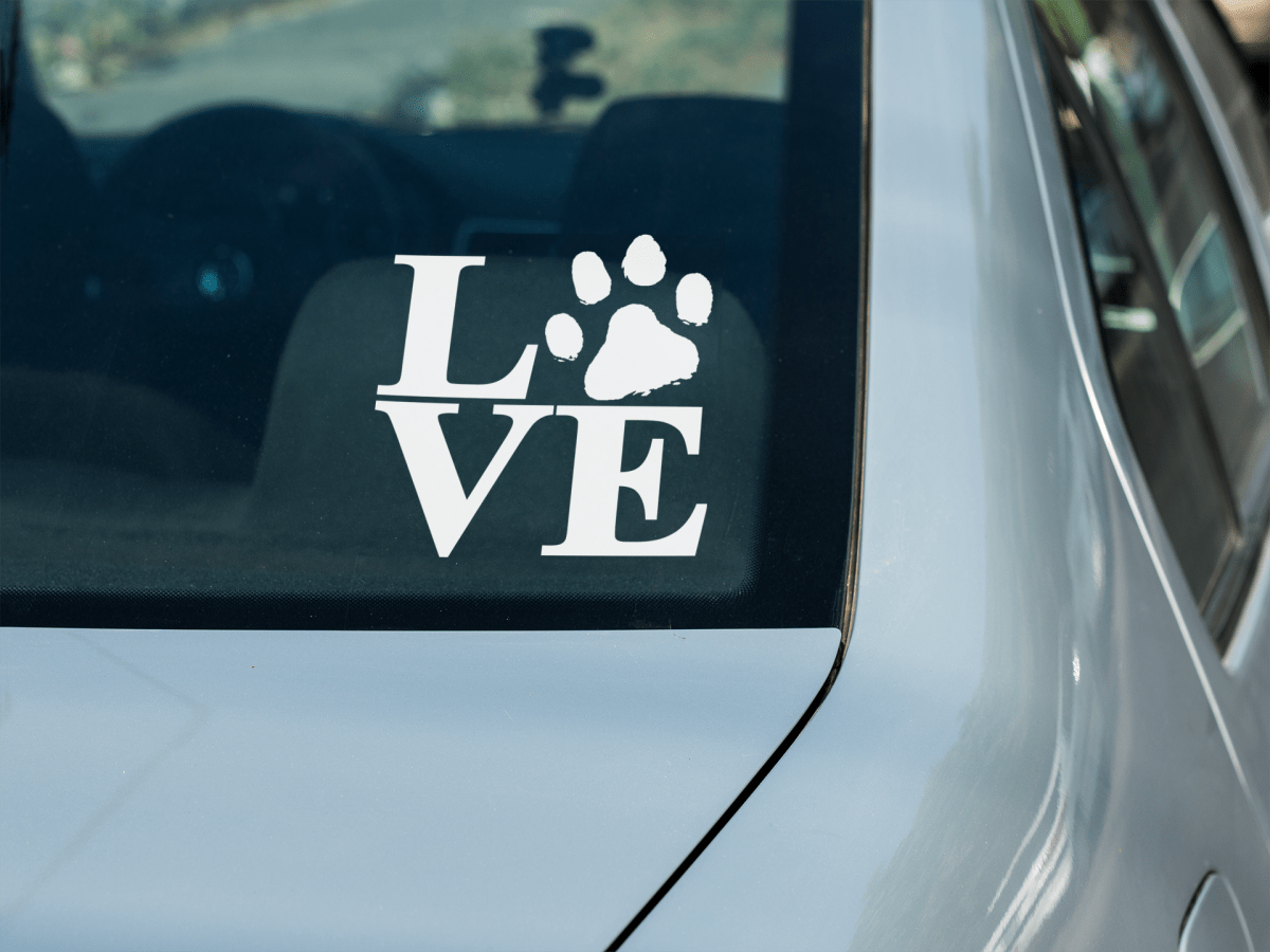 Love (with Dog Print) Decal - BluSparkle