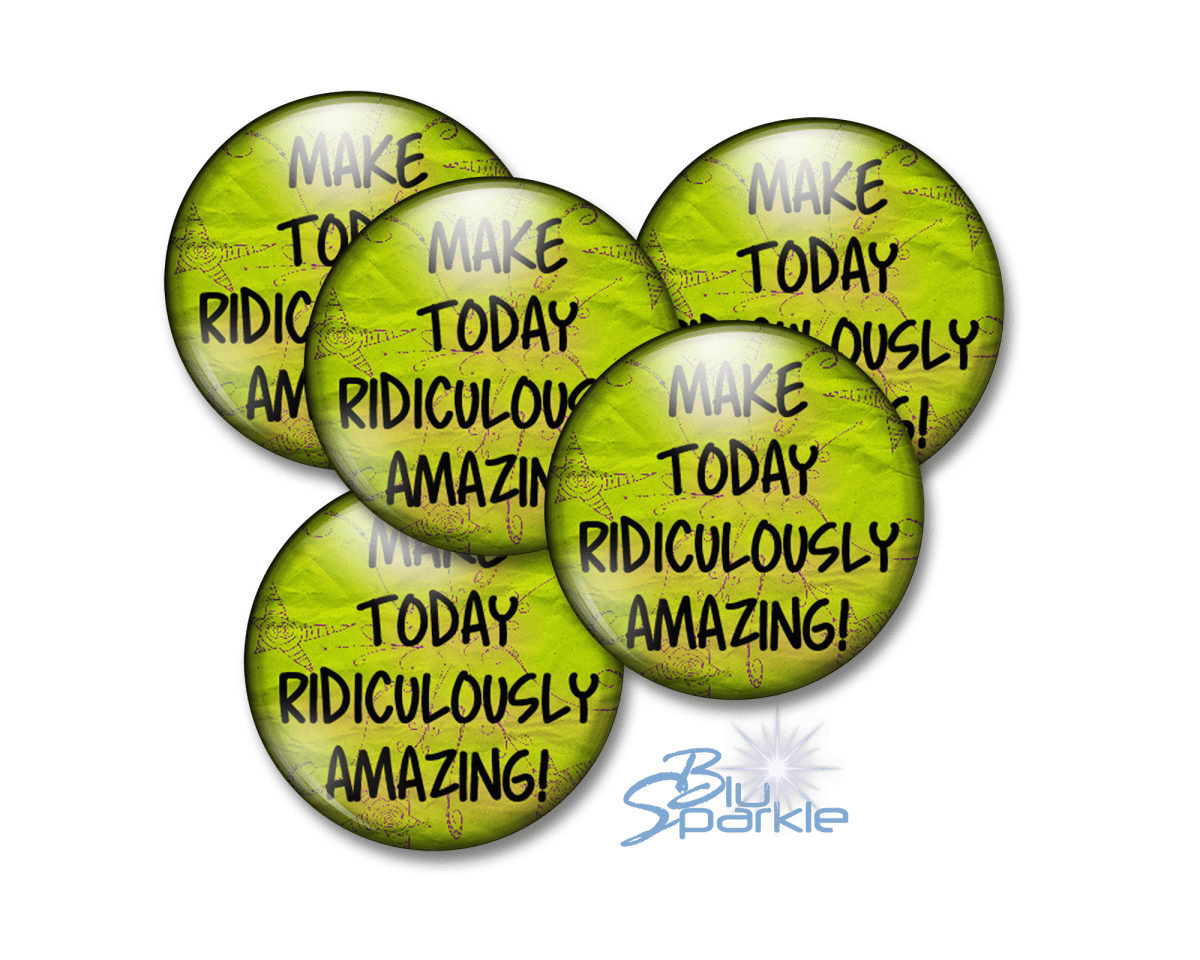 Make Today Ridiculously Amazing! - Pinback Buttons - BluSparkle