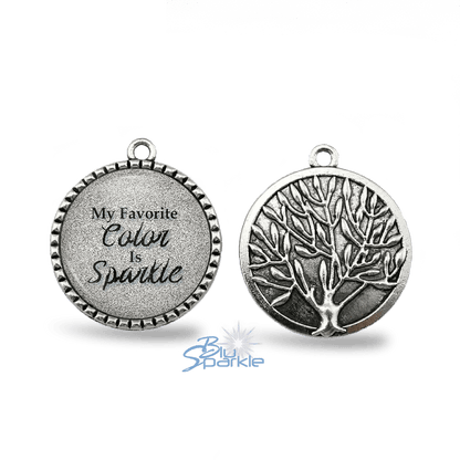 My Favorite Color Is Sparkle - Round Pendants - BluSparkle
