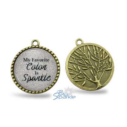 My Favorite Color Is Sparkle - Round Pendants - BluSparkle