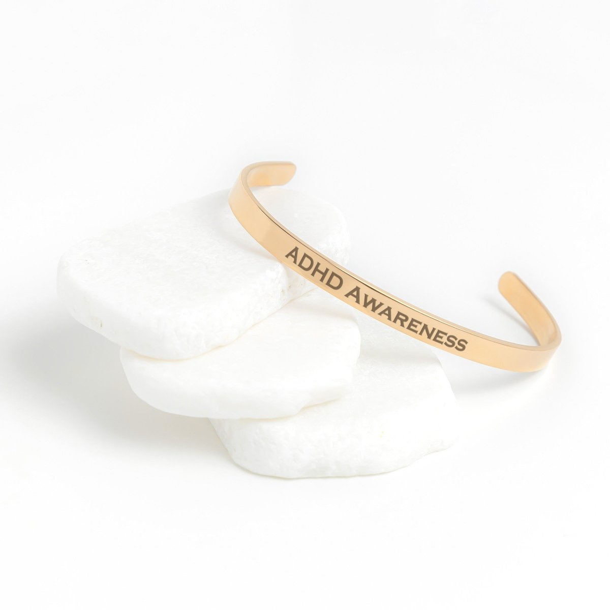 Personalized ADHD Awareness Cuff Bracelet - BluSparkle