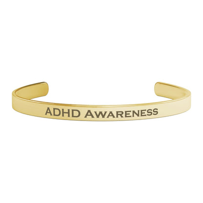 Personalized ADHD Awareness Cuff Bracelet - BluSparkle