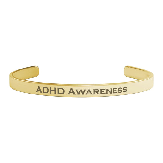 Personalized ADHD Awareness Cuff Bracelet - BluSparkle