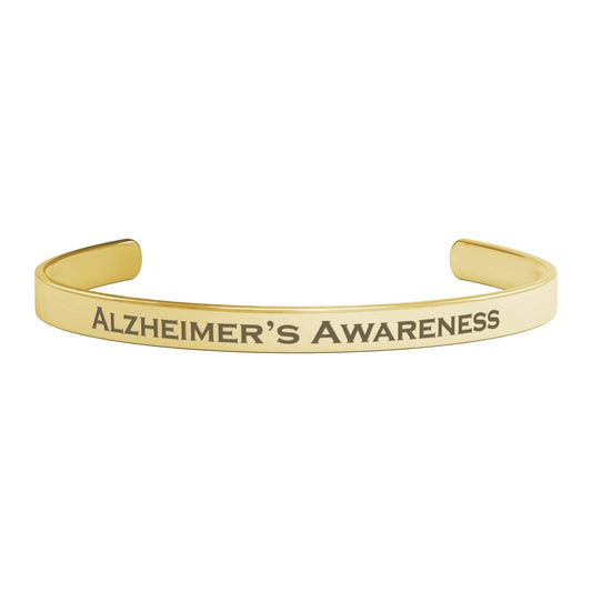 Personalized Alzheimer's Awareness Cuff Bracelet - BluSparkle