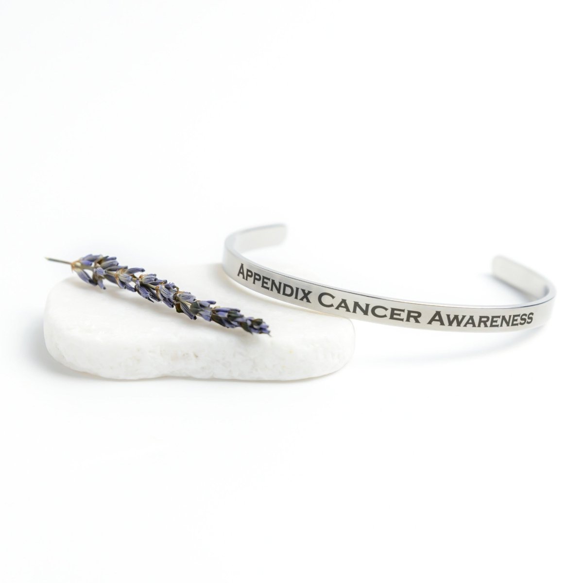 Personalized Appendix Cancer Awareness Cuff Bracelet |x| - BluSparkle