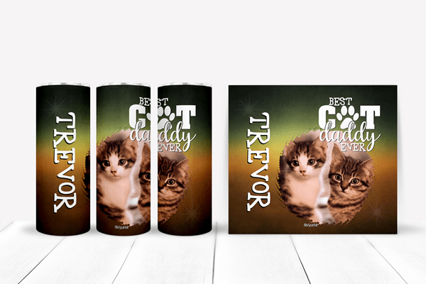 Personalized Best Cat Daddy Ever Tumblers and Water Bottles - BluSparkle