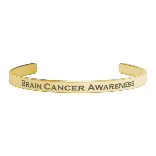 Personalized Brain Cancer Awareness Cuff Bracelet - BluSparkle